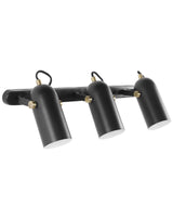Wall Lamp Black Metal 3 Light Spotlight Shade Adjustable Industrial Home Office Beliani
