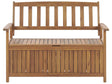 Outdoor Bench with Storage Solid Acacia Wood 2 Seater 120 cm Light Colour Rustic Style Beliani