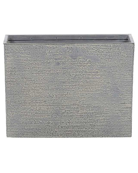 Plant Pot Grey Stone 45 x 60 x 25 cm Indoor Outdoor Rectangular Planter Beliani