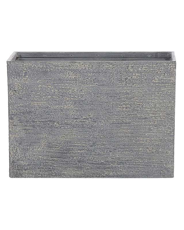 Plant Pot Grey Stone 50 x 70 x 29 cm Indoor Outdoor Rectangular Planter Beliani