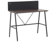 Home Office Desk Dark Wood Top 100 x 50 cm with Black Powder Coated Metal Frame Beliani