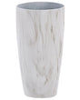 Outdoor Indoor Plant Pot Marble Effect White Stone Mixture Round 28 cm Modern Design Beliani