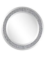 Wall Mounted Hanging Mirror Silver Round 70 cm Modern Glamour Living Room Bedroom Decoration Beliani