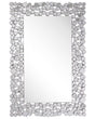 Wall Mounted Hanging Mirror Silver Rectangular 60 x 90 cm Modern Glamour Living Room Bedroom Decoration Beliani