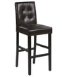 Bar Stool Brown Faux Leather Upholstery Light Wood Legs Retro Style Beliani