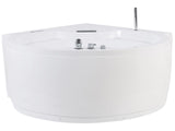 Corner Whirlpool Bath Acrylic White Massage Jets  150 cm with LED Bluetooth Speaker Beliani