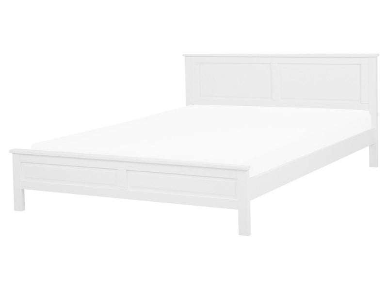 Bed Frame White Pine Wood EU King Size 5ft3 Scandinavian Style Beliani