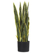 Artificial Potted Snake Plant Green and Black Synthetic Material 63 cm Decorative Indoor Accessory Beliani