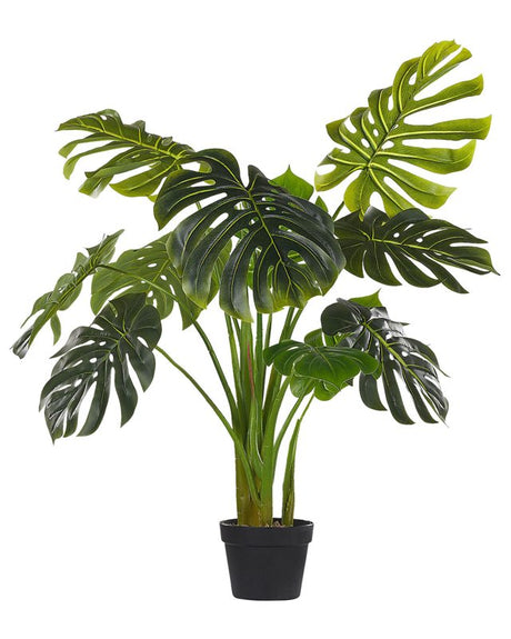 Artificial Potted Monstera Plant Green and Black Synthetic 113 cm Material Decorative Indoor Accessory Beliani