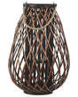 Lantern Brown Willow Wood 60 cm Rope Handle Decorative Candle Holder Beliani