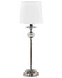 Table Lamp Silver Metal Base White Empire Shade Glass Accents Shade Beliani