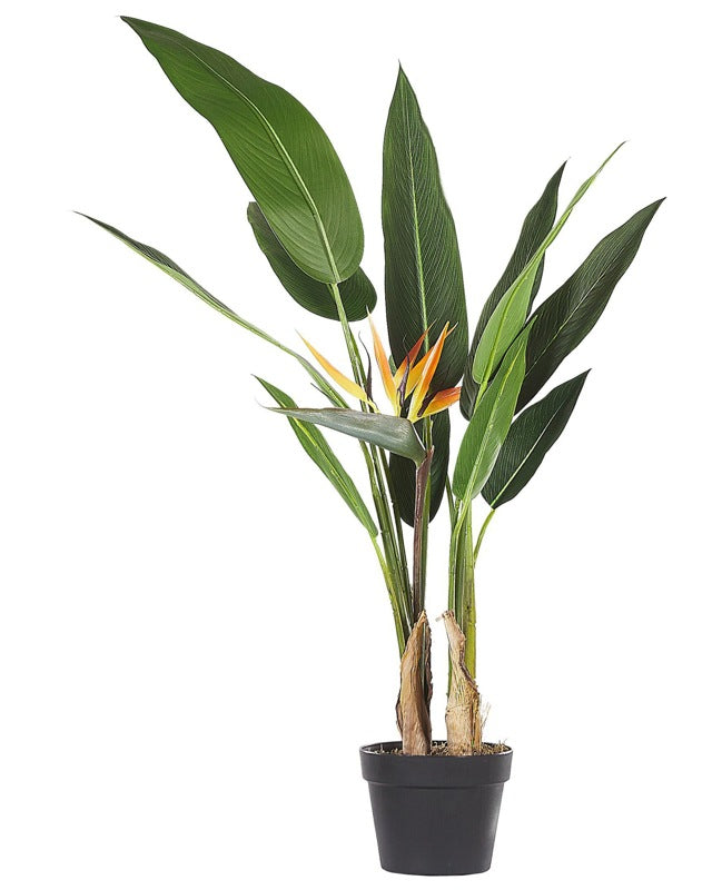 Artificial Potted Strelitzia Tree Green and Black Synthetic 115 cm Material Decorative Indoor Accessory Beliani