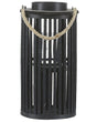 Lantern Black Willow Wood 40 cm with Candle Holder Natural Boho Style Beliani