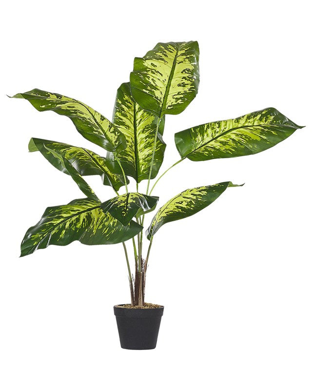 Artificial Potted Dieffenbachia Plant Green and Black Synthetic Material 122 cm Decorative Indoor Accessory Beliani