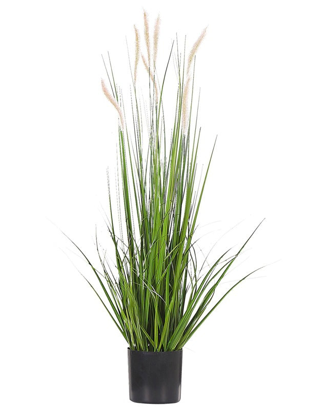 Artificial Potted Reed Plant Green and Black Synthetic Material 87 cm Grass Decoration Indoor Beliani