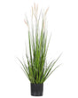 Artificial Potted Reed Plant Green and Black Synthetic Material 87 cm Grass Decoration Indoor Beliani