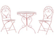 Garden Bistro Set Pink Metal Powder Coated 3 Piece Table and Chairs Beliani