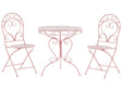 Garden Bistro Set Pink Metal Powder Coated 3 Piece Table and Chairs Beliani