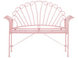 Outdoor Bench Pink Metal 2 Seater Flared Armrests Vintage Style Beliani