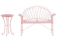 Outdoor Bench Set Pink Metal 2 Seater Flared Armrests with Table Vintage Style Beliani