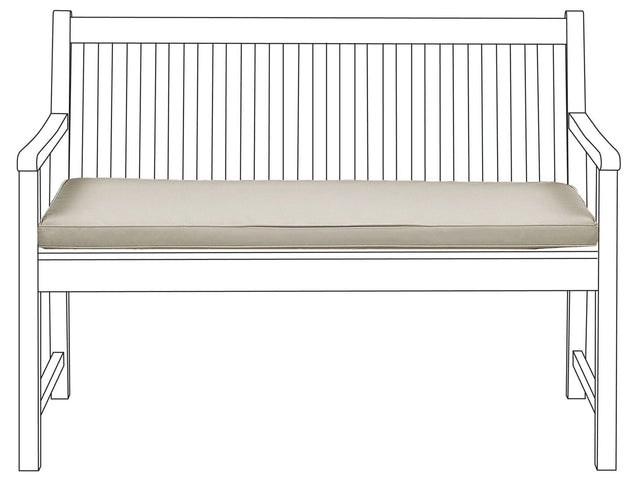 Outdoor Seat Pad Taupe Polyester Water Resistant Bench Cushion 112 x 54 cm Garden Beliani