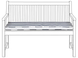 Outdoor Seat Pad Blue and White Polyester Water Resistant Striped Bench Cushion 112 x 54 cm Garden Beliani
