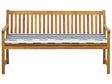 Garden Bench Light Acacia Wood 160 cm Blue Seating Cushion Padding Slatted Design Outdoor Patio Rustic Style Beliani