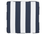 Seat Pad Cushion for Garden Chair Navy Blue and White Water Resistant Fabric with Ties Removable Cover Beliani