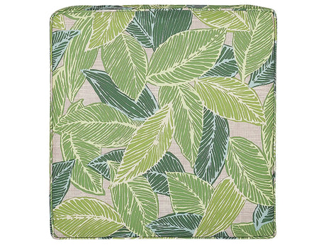 Seat Pad Cushion for Garden Chair Leaf Pattern Green Water Resistant Fabric with Ties Removable Cover Beliani