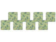 Set of 8 Seat Pad Cushions for Garden Chairs Leaf Pattern Green Water Resistant Fabric with Ties Removable Covers Beliani