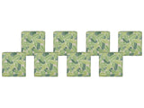 Set of 8 Seat Pad Cushions for Garden Chairs Leaf Pattern Green Water Resistant Fabric with Ties Removable Covers Beliani