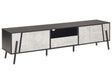 TV Stand Concrete Effect and Black Metal Legs for up to 75ʺ with 1 Drawer and 2 Cabinets Industrial Style Beliani
