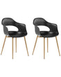 Set of 2 Dining Chairs Black Synthetic Material Sleek Legs Decorative Beliani