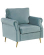 Armchair Mint Green Velvet Fabric Upholstery Gold Metal Legs Removable Seat and Back Cushions Retro Glam Style Beliani