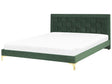 Upholstered Bed Frame EU Super King Size 6ft Green Headboard Velvet Golden Legs  Beliani