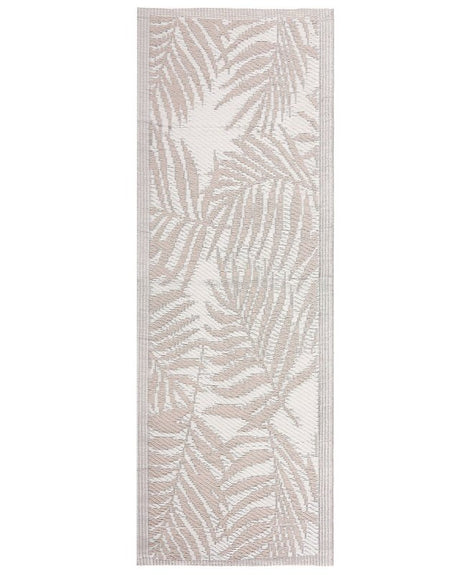 Outdoor Rug Mat Beige Synthetic 60 x 105 cm Palm Leaf Floral Pattern Eco Friendly Modern Beliani