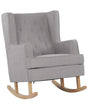 Rocking Chair Light Grey Fabric Solid Wooden Skates Classic Beliani