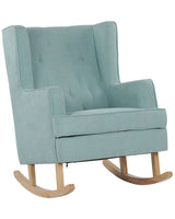 Rocking Chair Mint Green Fabric Solid Wooden Skates Classic Beliani