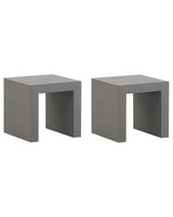 Set of 2 Garden Stools Grey Concrete Garden Modern Industrial  Beliani