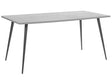 Dining Table Concrete Effect Top Black Metal Legs Rectangular 160 x 80 cm for 6 People Modern Glamour Style Beliani
