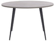 Dining Table Concrete Effect Top Black Metal Legs Round ø 120 cm Modern Glamour Style Beliani