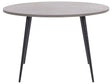 Dining Table Concrete Effect Top Black Metal Legs Round  120 cm Modern Glamour Style Beliani