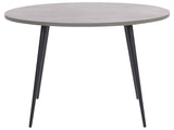 Dining Table Concrete Effect Top Black Metal Legs Round  120 cm Modern Glamour Style Beliani