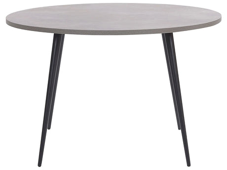 Dining Table Concrete Effect Top Black Metal Legs Round  120 cm Modern Glamour Style Beliani