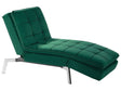 Chaise Lounge Emerald Green Velvet Tufted Adjustable Back and Legs Modern Glam Beliani