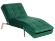 Chaise Lounge Emerald Green Velvet Tufted Adjustable Back and Legs Modern Glam Beliani