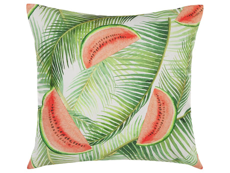 Garden Cushion Green Multicolour Polyester Square 45 cm Thick Filling Outdoor Scatter Pillow Modern Floral Motif Beliani