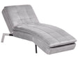 Chaise Lounge Light Grey Velvet Tufted Adjustable Back and Legs Modern Glam Beliani