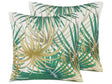 Set of 2 Outdoor Cushions Multicolour Polyester Square 45 x 45 cm Palm Leaf Motif Modern Design Beliani