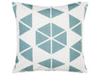 Outdoor Garden Pillow White and Blue Polyester Square 45 x 45 cm Triangle Geometric Pattern  Beliani